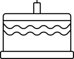 illustration de gâteau icône dans noir ligne art. vecteur