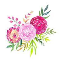 floral aquarelle composition de rose fleurs vecteur