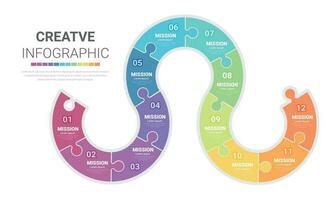 12 mois ou 1 année chronologie infographie, chronologie infographie pour annuel rapport et présentation, chronologie infographie conception vecteur