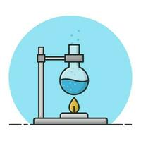 chimique réaction tester avec mesure ballon. chimie expérience dans laboratoire. rempli icône vecteur conception