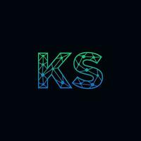 abstrait lettre ks logo conception avec ligne point lien pour La technologie et numérique affaires entreprise. vecteur