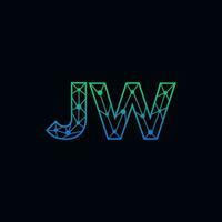 abstrait lettre jw logo conception avec ligne point lien pour La technologie et numérique affaires entreprise. vecteur