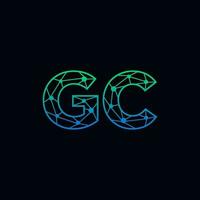 abstrait lettre gc logo conception avec ligne point lien pour La technologie et numérique affaires entreprise. vecteur