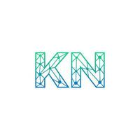 abstrait lettre kn logo conception avec ligne point lien pour La technologie et numérique affaires entreprise. vecteur