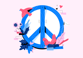 Illustration de concept plat Vector amour et paix
