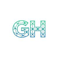 abstrait lettre gh logo conception avec ligne point lien pour La technologie et numérique affaires entreprise. vecteur