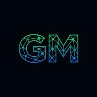 abstrait lettre gm logo conception avec ligne point lien pour La technologie et numérique affaires entreprise. vecteur