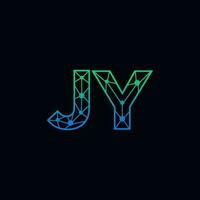 abstrait lettre jy logo conception avec ligne point lien pour La technologie et numérique affaires entreprise. vecteur