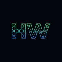 abstrait lettre hw logo conception avec ligne point lien pour La technologie et numérique affaires entreprise. vecteur