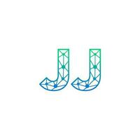 abstrait lettre jj logo conception avec ligne point lien pour La technologie et numérique affaires entreprise. vecteur