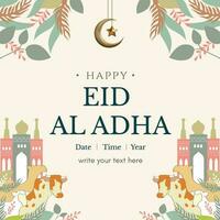 illustration de eid Al adha salutation dans boho style vecteur