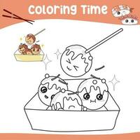 coloration nourriture feuille de travail page. éducatif imprimable coloration feuille de travail. coloration activité pour les enfants. vecteur déposer.