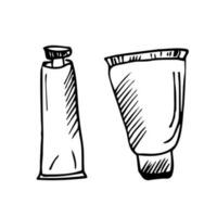 vecteur illustration de main tiré bouteilles pour produits de beauté. eps