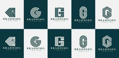 minimaliste ligne lettre g logo conception l'image de marque. moderne géométrique initiale g logo vecteur