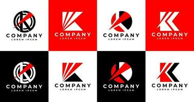 minimaliste ligne consultant lettre k logo conception. La technologie initiale k logo marque. vecteur