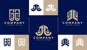 luxe ligne géométrie avocat lettre j jj logo conception. élégant loi initiale jj logo. vecteur
