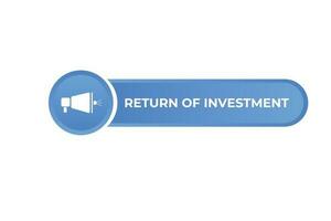 revenir de investissement bouton. discours bulle, bannière étiquette revenir de investissement vecteur