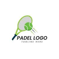 padel sport logo conception modèle plat style tennis illustration vecteur