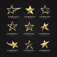 collection de logo étoile dorée vecteur