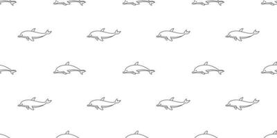 dauphin sans couture modèle vecteur poisson illustration baleine requin ailette écharpe isolé tuile Contexte répéter fond d'écran noir blanc