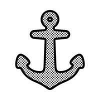 ancre vecteur icône logo bateau pirate symbole polka point nautique maritime barre illustration symbole graphique conception