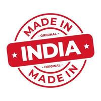 fabriqué dans Inde timbre logo icône symbole conception. joint nationale original produit badge. vecteur illustration