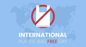 international Plastique sac gratuit journée plat conception vecteur