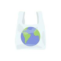 Plastique sac avec Terre signe, international Plastique sac gratuit journée en relation vecteur