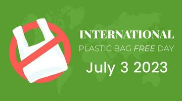 international Plastique sac gratuit journée plat conception vecteur