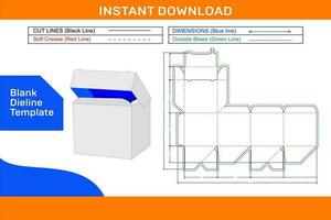 ondulé carton pliant boîte dieline modèle et 3d boîte conception facilement modifiable et redimensionnable Vide dieline modèle vecteur