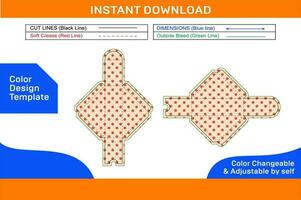 Créatif nourriture emballage boîte dieline modèle conception et 3d vecteur fichier Couleur conception modèle