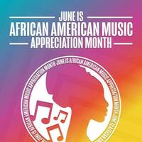 juin est africain américain la musique appréciation mois. vacances concept. modèle pour arrière-plan, bannière, carte, affiche avec texte une inscription. vecteur eps10 illustration.