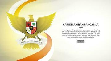 hari kelahiran pancasila ou pancasila anniversaire Contexte avec une garuda et drapeau vecteur