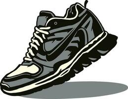 une dessin de une sport baskets chaussure avec ancien style illusion vecteur