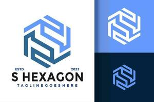 lettre s hexagone contruction logo vecteur icône illustration