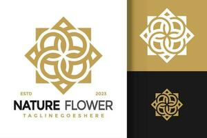 la nature fleur élégant logo vecteur icône illustration