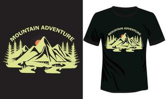 aventure en montagne t-shirt design illustration vectorielle vecteur