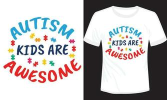 autisme T-shirt conception vecteur illustration typographie