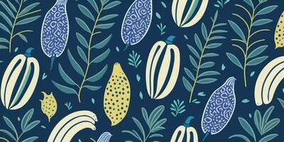 tropical appel, vecteur illustration de banane motifs pour été thèmes