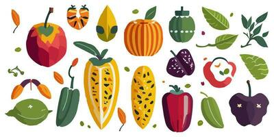 vecteur illustration mettant en valeur des fruits arrangé dans un artistique manière