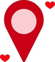 l'amour emplacement carte point icône dans rouge couleur. vecteur