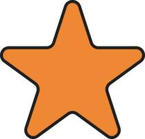 Orange étoile icône sur blanc Contexte. vecteur