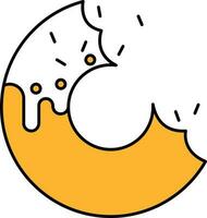 illustration de Donut icône dans Jaune et blanc couleur. vecteur