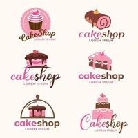 collection de conception de logo de gâteau vecteur