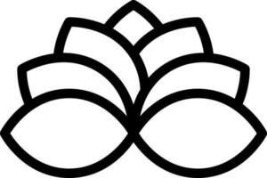 plat style de fleur icône ou symbole dans mince ligne style. vecteur