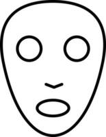 faciale ou feuille masque icône dans noir ligne art. vecteur