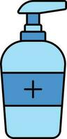 lavage des mains bouteille icône dans bleu couleur. vecteur