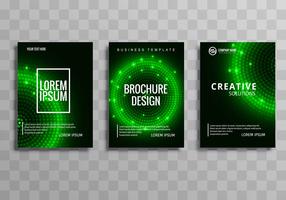 Modèle de brochure entreprise moderne vert coloré définie arrière-plan vecteur