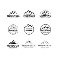 noir montagnes logo modèle collection vecteur