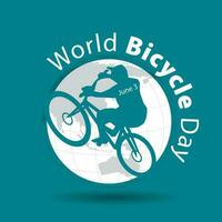monde vélo journée abstrait autocollant logo. pouvez être utilisation pour affiche, bannière, arrière-plan, et fond d'écran. vecteur